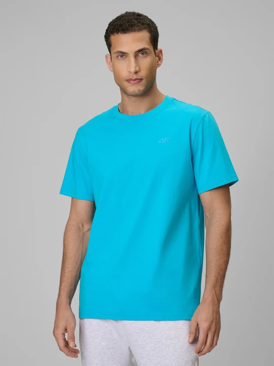 Zdjęcie produktu 4F T-shirt regular gładki męski - niebieski XXL