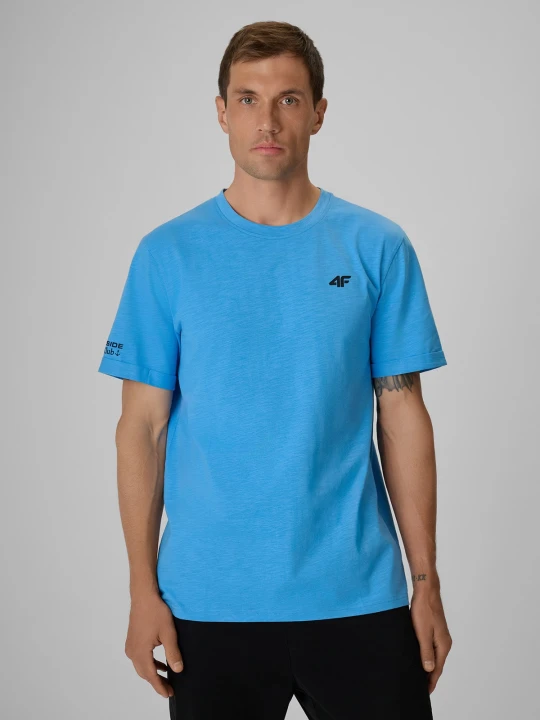 Zdjęcie produktu 4F T-shirt regular gładki męski - niebieski S