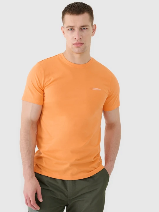 Zdjęcie produktu 4F T-shirt regular gładki męski - pomarańczowy XXL