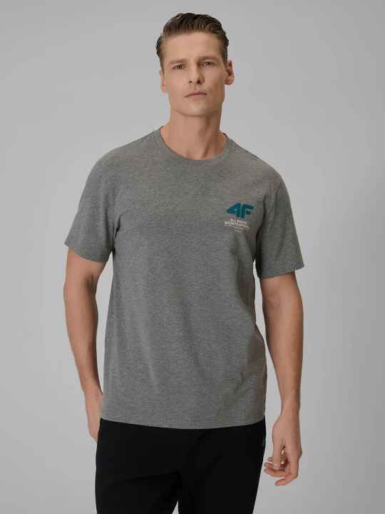 Zdjęcie produktu 4F T-shirt regular gładki męski - szary XL