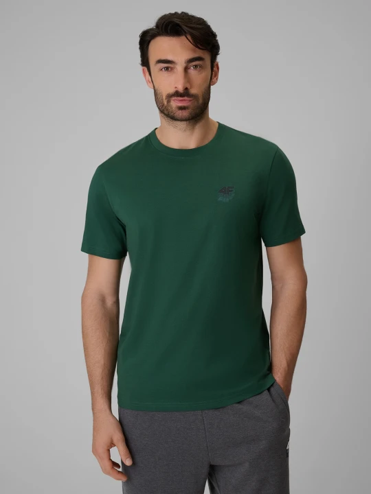 Zdjęcie produktu 4F T-shirt regular gładki męski - zielony XL