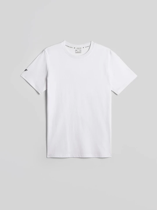 Zdjęcie produktu 4F T-shirt regular z antybakteryjnym wykończeniem Polygiene męski - biały L