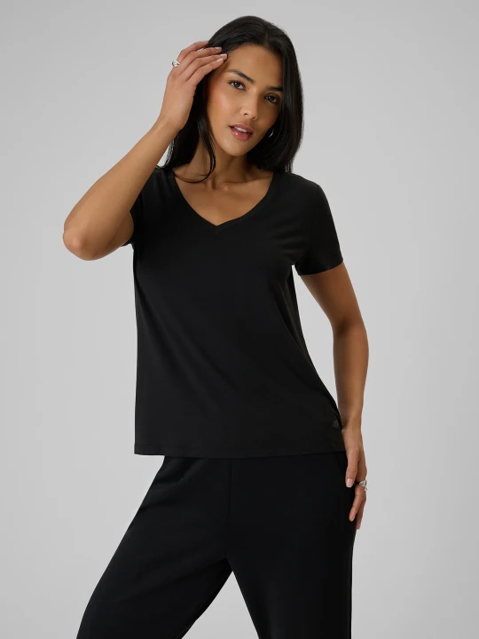 Zdjęcie produktu 4F T-shirt regular z modalem damski - czarny XS