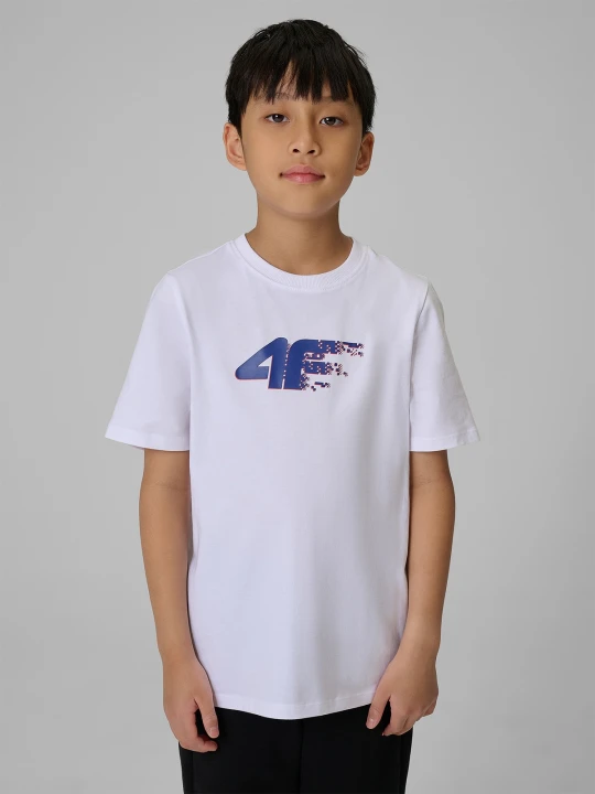 Zdjęcie produktu 4F T-shirt regular z nadrukiem chłopięcy - biały 164 (13-14 lat)