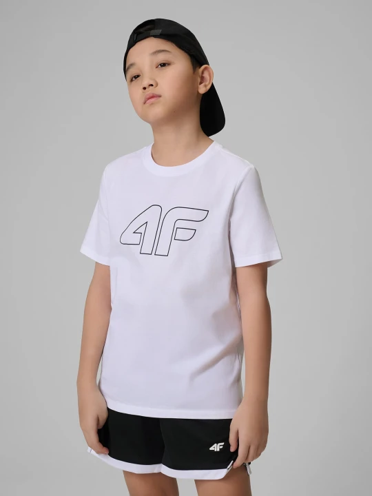 Zdjęcie produktu 4F T-shirt regular z nadrukiem chłopięcy - biały 164 (13-14 lat)