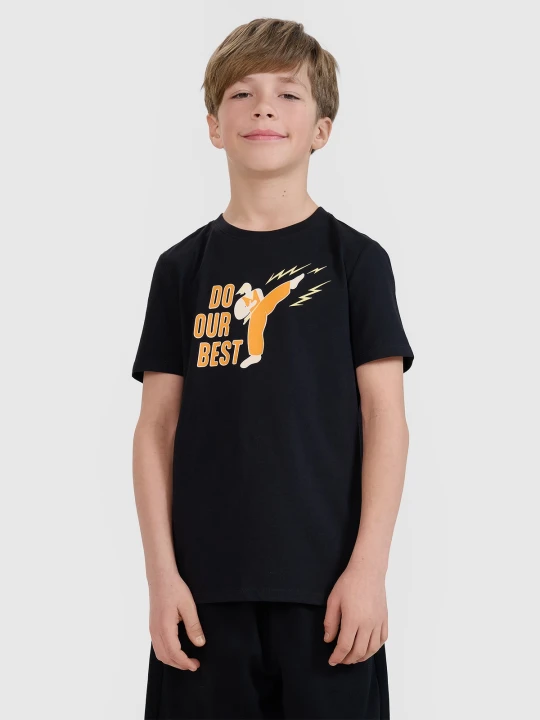 Zdjęcie produktu 4F T-shirt regular z nadrukiem chłopięcy - czarny 122 (6-7 lat)