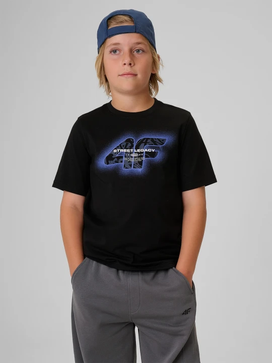 Zdjęcie produktu 4F T-shirt regular z nadrukiem chłopięcy - czarny 164 (13-14 lat)