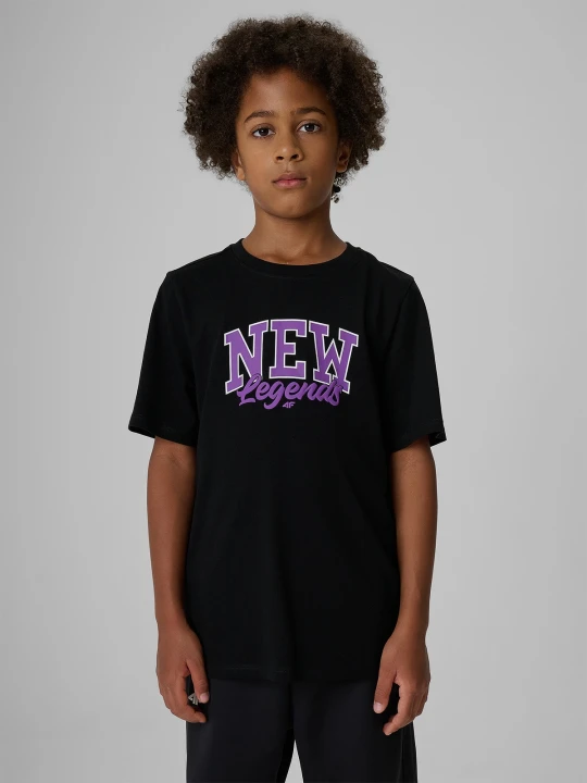 Zdjęcie produktu 4F T-shirt regular z nadrukiem chłopięcy - czarny 146 (10-11 lat)
