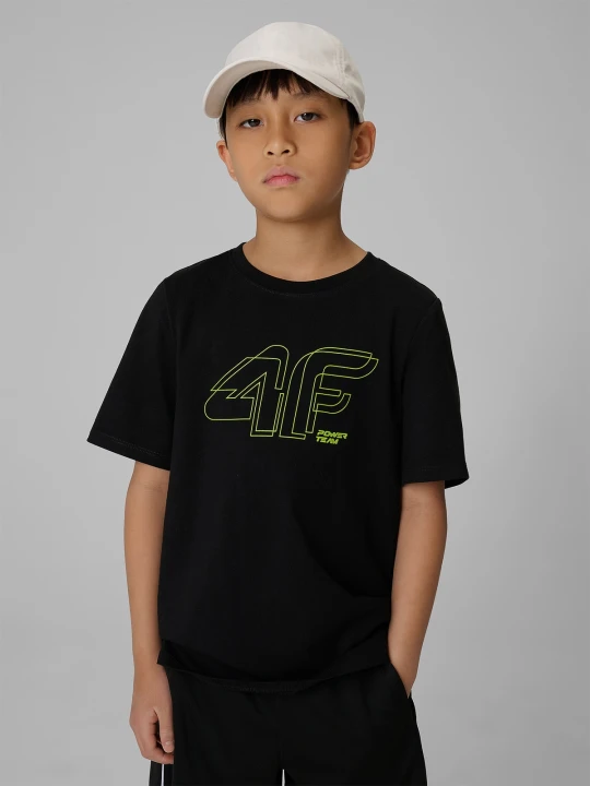 Zdjęcie produktu 4F T-shirt regular z nadrukiem chłopięcy - czarny 158 (12-13 lat)