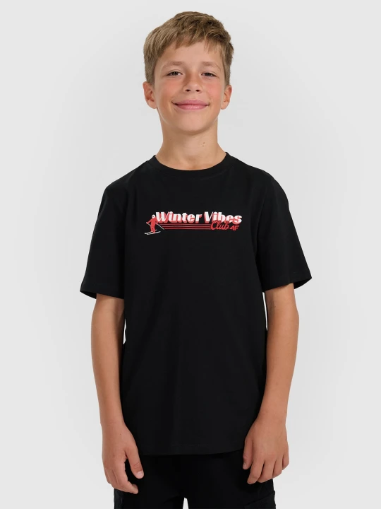 Zdjęcie produktu 4F T-shirt regular z nadrukiem chłopięcy - czarny 122 (6-7 lat)