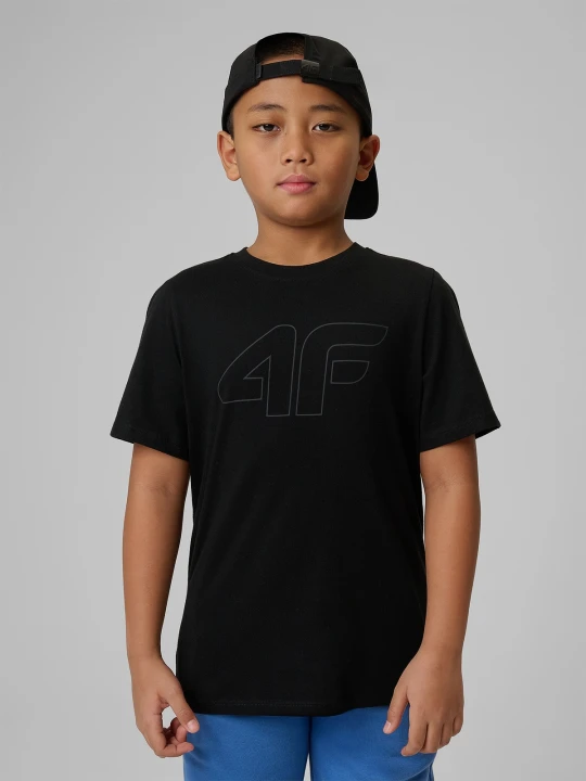 Zdjęcie produktu 4F T-shirt regular z nadrukiem chłopięcy - czarny 128 (7-8 lat)