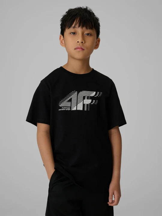 Zdjęcie produktu 4F T-shirt regular z nadrukiem chłopięcy - czarny 158 (12-13 lat)