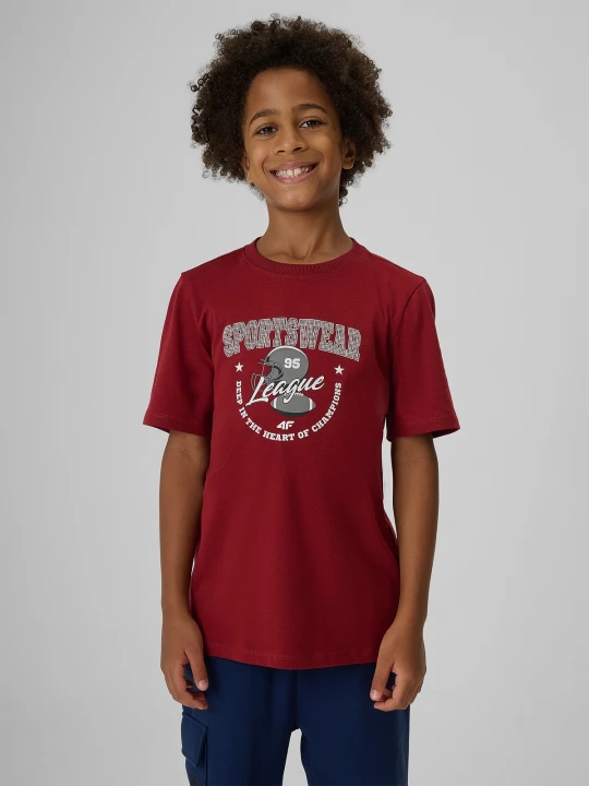 Zdjęcie produktu 4F T-shirt regular z nadrukiem chłopięcy - czerwony 164 (13-14 lat)