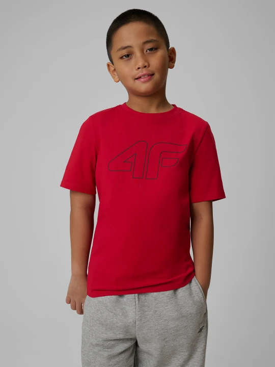 Zdjęcie produktu 4F T-shirt regular z nadrukiem chłopięcy - czerwony 152 (11-12 lat)