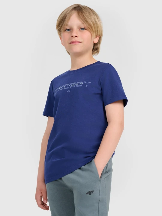Zdjęcie produktu 4F T-shirt regular z nadrukiem chłopięcy - granatowy 122 (6-7 lat)