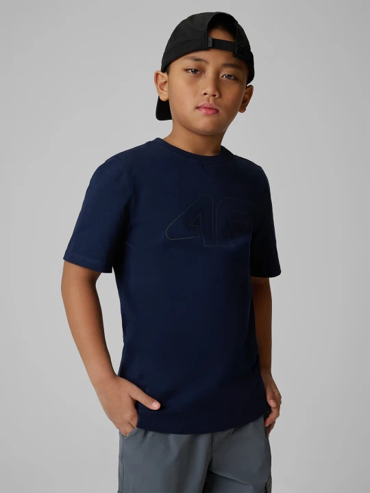 Zdjęcie produktu 4F T-shirt regular z nadrukiem chłopięcy - granatowy 134 (8-9 lat)