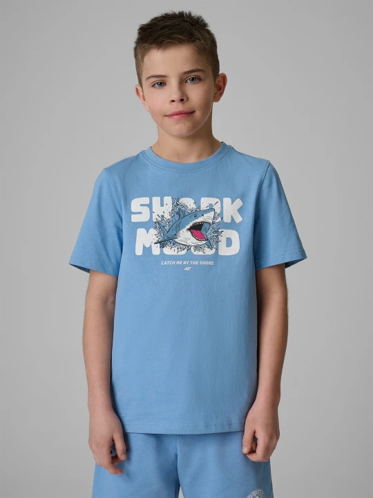 Zdjęcie produktu 4F T-shirt regular z nadrukiem chłopięcy - niebieski 158 (12-13 lat)