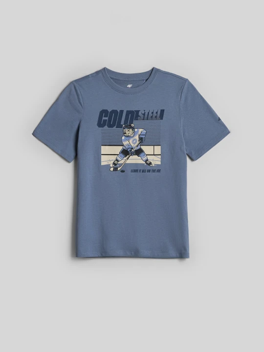 Zdjęcie produktu 4F T-shirt regular z nadrukiem chłopięcy - niebieski 146 (10-11 lat)