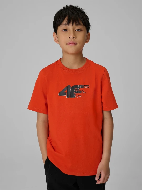 Zdjęcie produktu 4F T-shirt regular z nadrukiem chłopięcy - pomarańczowy 146 (10-11 lat)