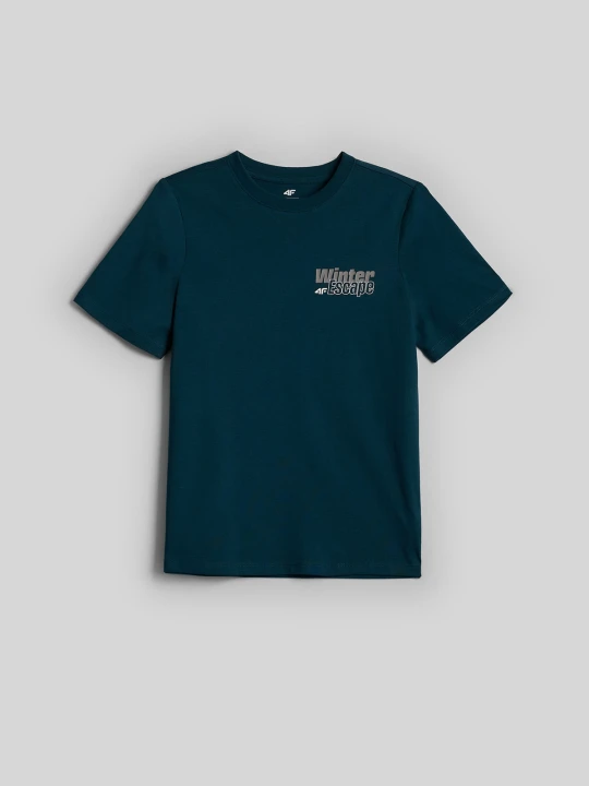 Zdjęcie produktu 4F T-shirt regular z nadrukiem chłopięcy - turkusowy 146 (10-11 lat)
