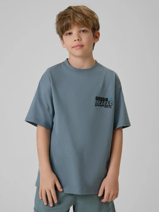 Zdjęcie produktu 4F T-shirt regular z nadrukiem chłopięcy - denim 158 / 164 (12-14 lat)