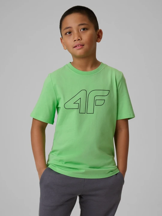 Zdjęcie produktu 4F T-shirt regular z nadrukiem chłopięcy - zielony 152 (11-12 lat)