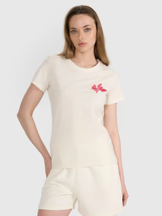 Zdjęcie produktu 4F T-shirt regular z nadrukiem damski - biały XS
