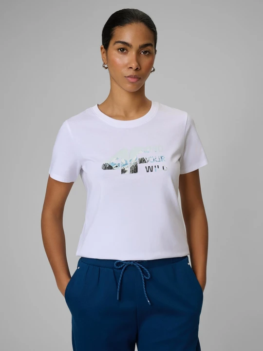 Zdjęcie produktu 4F T-shirt regular z nadrukiem damski - biały M