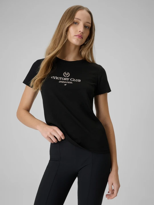 Zdjęcie produktu 4F T-shirt regular z nadrukiem damski - czarny S