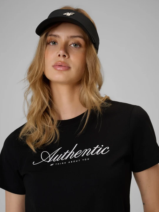 Zdjęcie produktu 4F T-shirt regular z nadrukiem damski - czarny XS