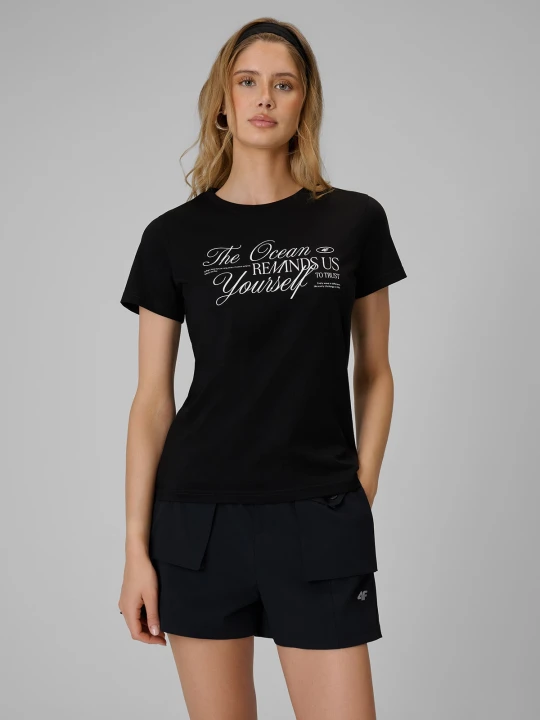 Zdjęcie produktu 4F T-shirt regular z nadrukiem damski - czarny M