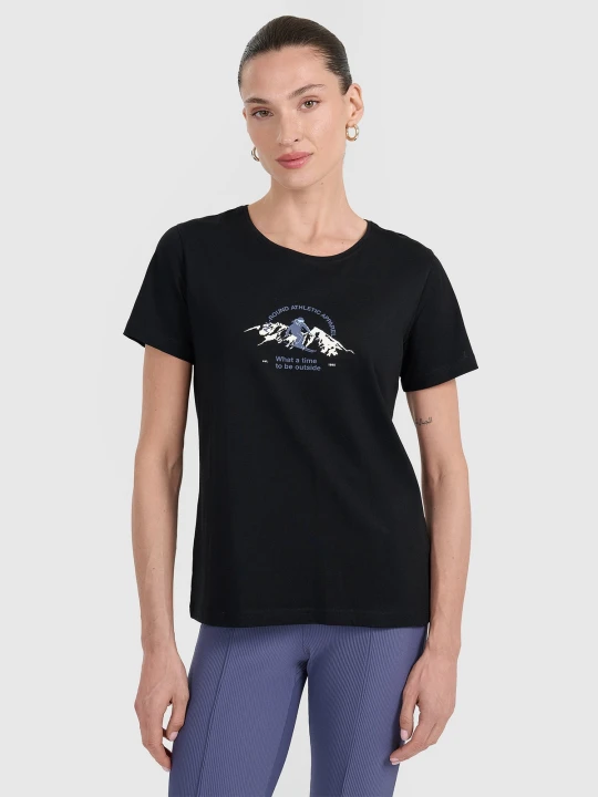 Zdjęcie produktu 4F T-shirt regular z nadrukiem damski - czarny XS