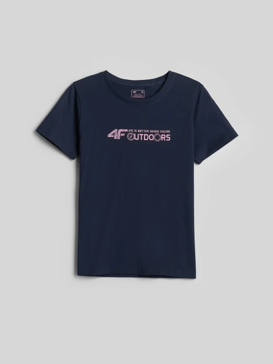 Zdjęcie produktu 4F T-shirt regular z nadrukiem damski - granatowy M