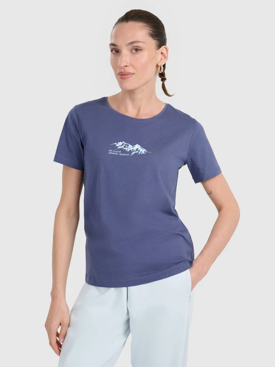 Zdjęcie produktu 4F T-shirt regular z nadrukiem damski - granatowy XS