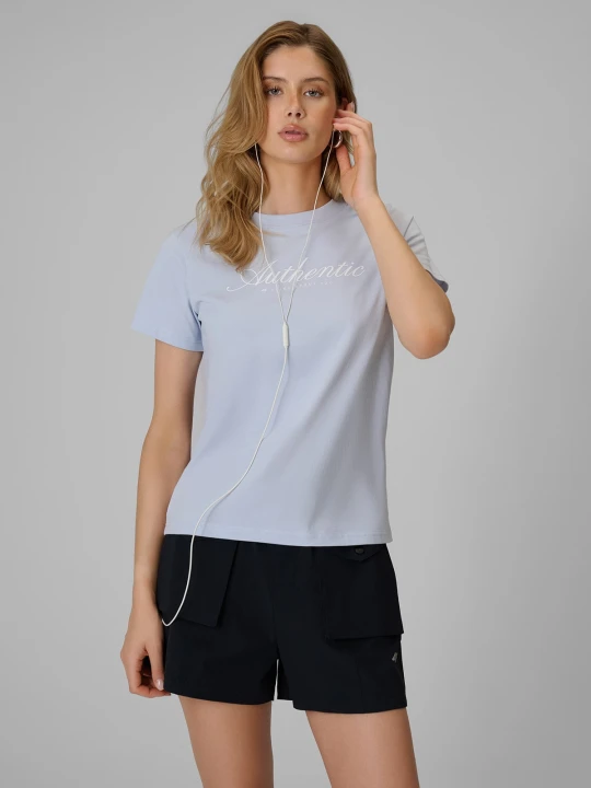 Zdjęcie produktu 4F T-shirt regular z nadrukiem damski - niebieski XS