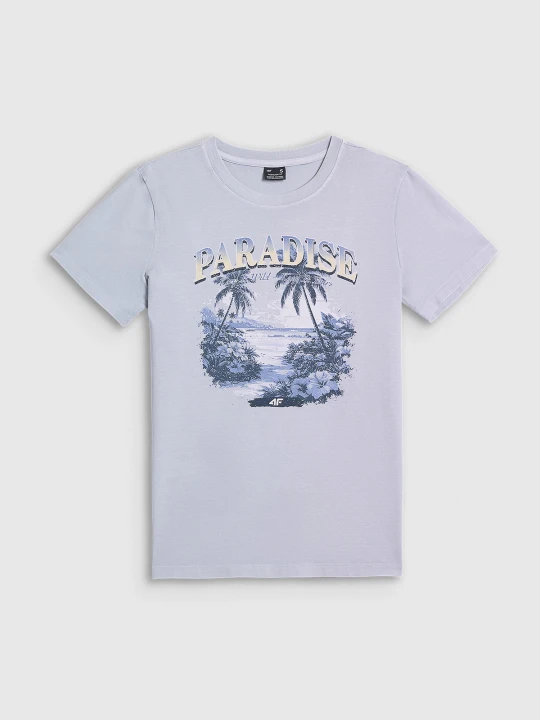 Zdjęcie produktu 4F T-shirt regular z nadrukiem damski - niebieski L
