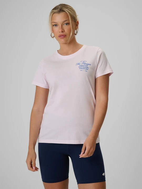 Zdjęcie produktu 4F T-shirt regular z nadrukiem damski - różowy XS