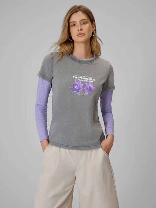 Zdjęcie produktu 4F T-shirt regular z nadrukiem damski - szary M