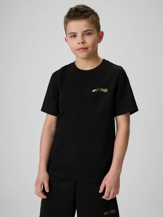 Zdjęcie produktu 4F T-shirt regular z nadrukiem dziecięcy 4F JUNIOR x Robert Lewandowski - czarny 158 (12-13 lat)