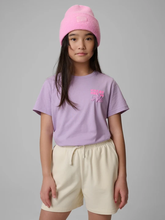 Zdjęcie produktu 4F T-shirt regular z nadrukiem dziewczęcy - fioletowy 164 (13-14 lat)