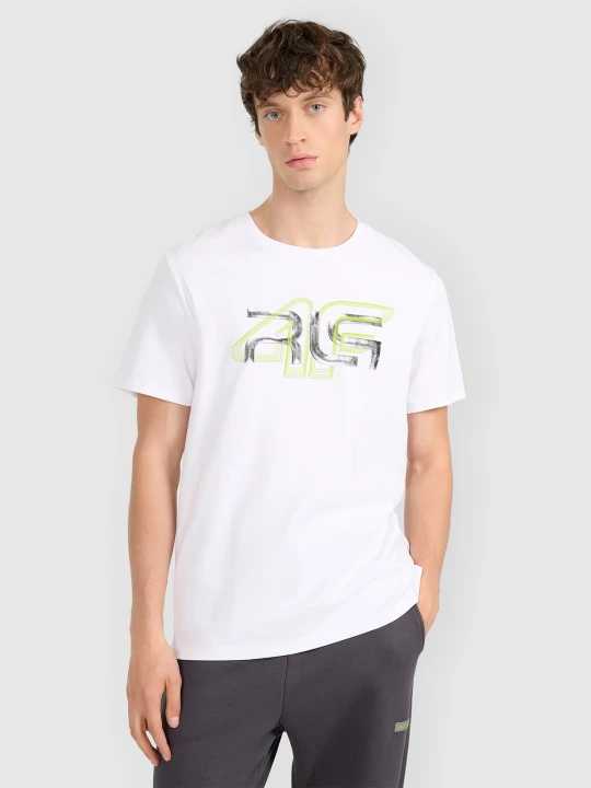 Zdjęcie produktu 4F T-shirt regular z nadrukiem męski 4F x Robert Lewandowski - biały L
