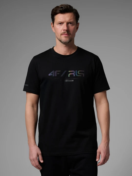 Zdjęcie produktu 4F T-shirt regular z nadrukiem męski 4F x Robert Lewandowski - czarny S