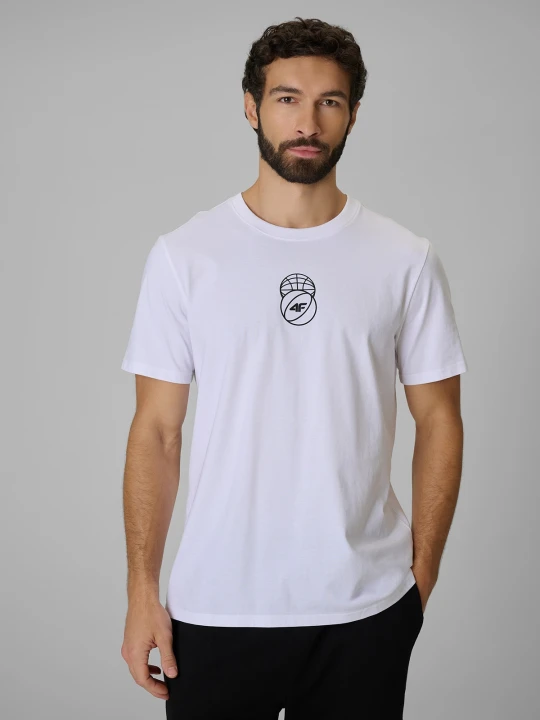 Zdjęcie produktu 4F T-shirt regular z nadrukiem męski - biały M