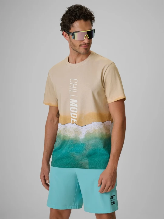 Zdjęcie produktu 4F T-shirt regular z nadrukiem męski - multikolor S