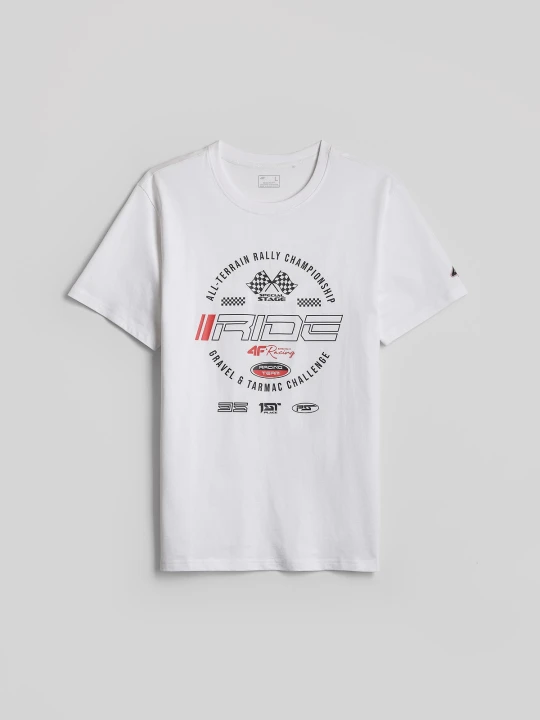 Zdjęcie produktu 4F T-shirt regular z nadrukiem męski - biały XL