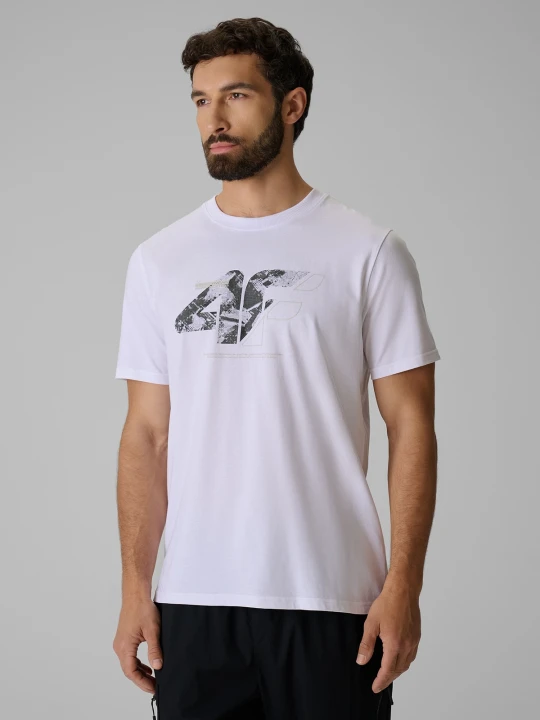 Zdjęcie produktu 4F T-shirt regular z nadrukiem męski - biały M