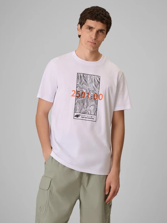Zdjęcie produktu 4F T-shirt regular z nadrukiem męski - biały XL