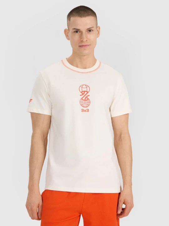 Zdjęcie produktu 4F T-shirt regular z nadrukiem męski - biały XL