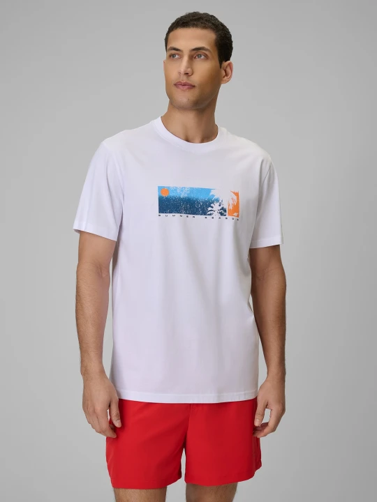 Zdjęcie produktu 4F T-shirt regular z nadrukiem męski - biały XXL