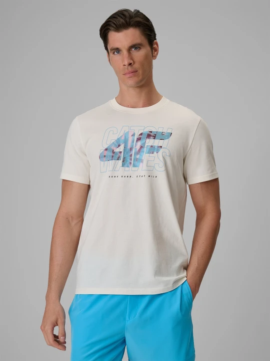 Zdjęcie produktu 4F T-shirt regular z nadrukiem męski - biały S